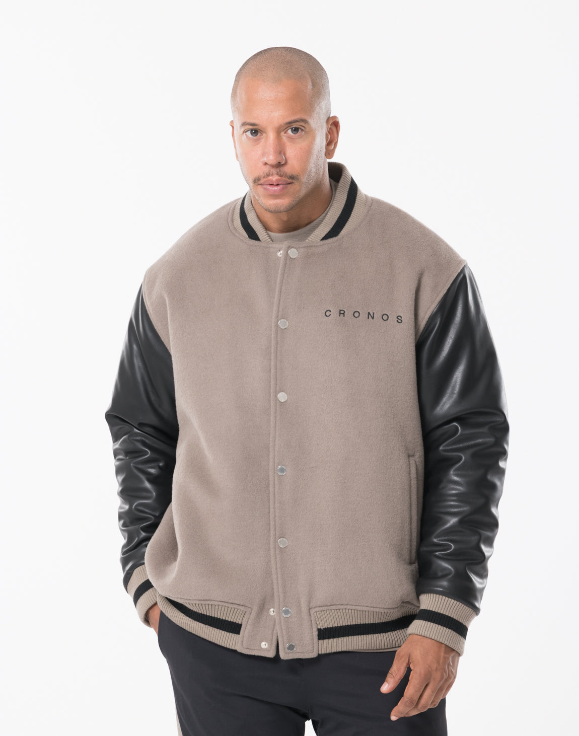 CRONOS STRETCH VARSITY JACKET【TAUPE】