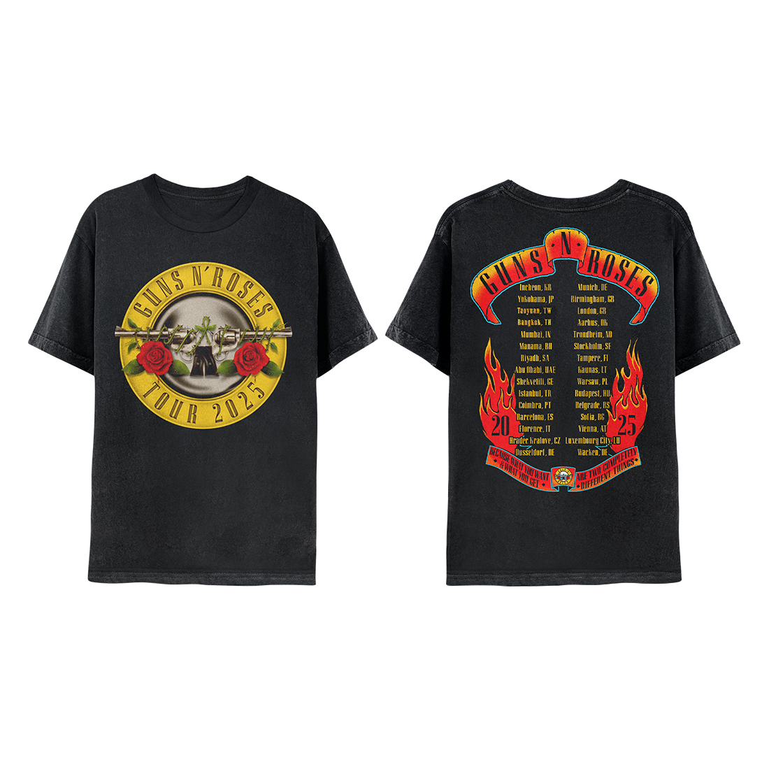 Bullet Logo Tour 2025 T-Shirt - Guns N' Roses