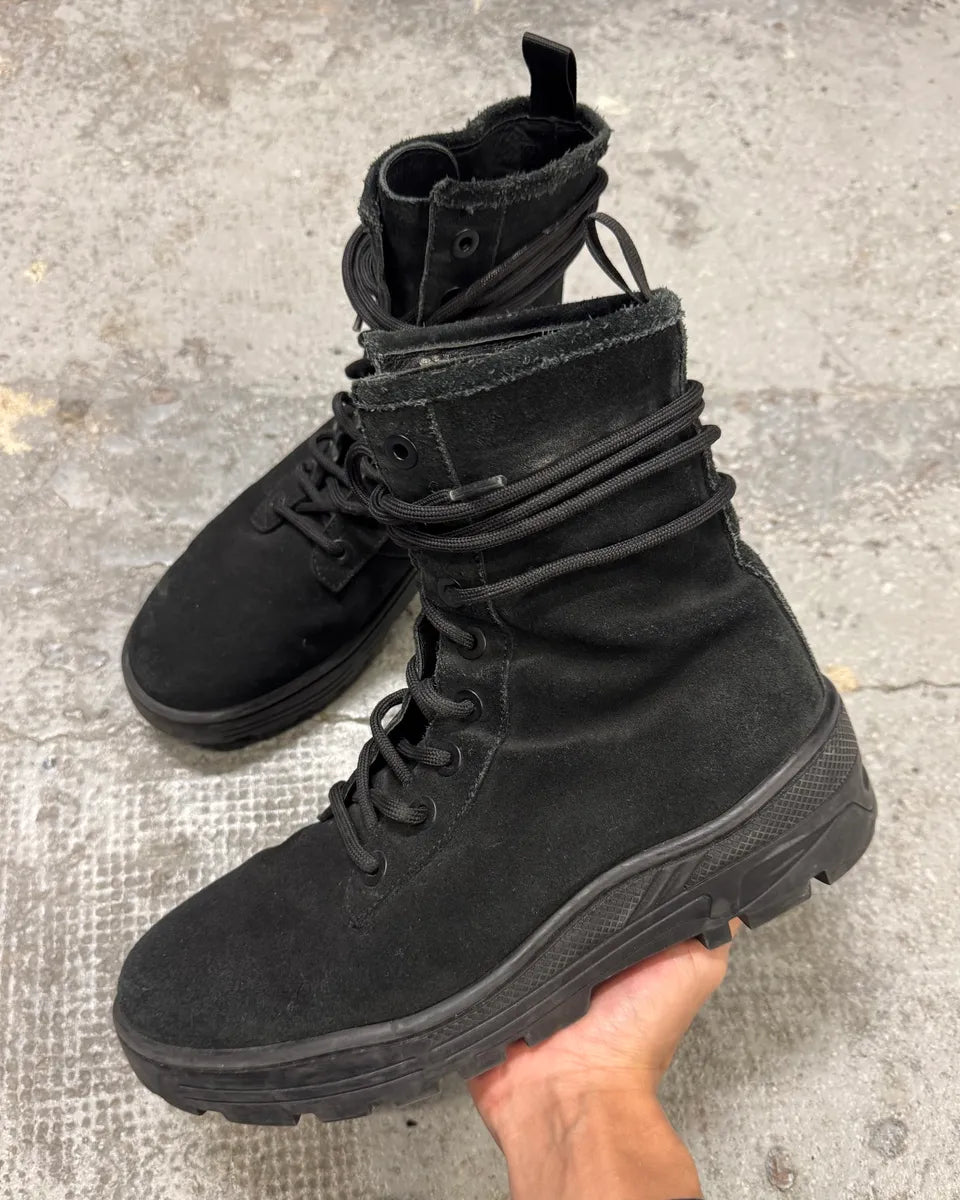 Yeezy Season 6 Black Suede Leather Combat Boots – Dolce Vita Hub