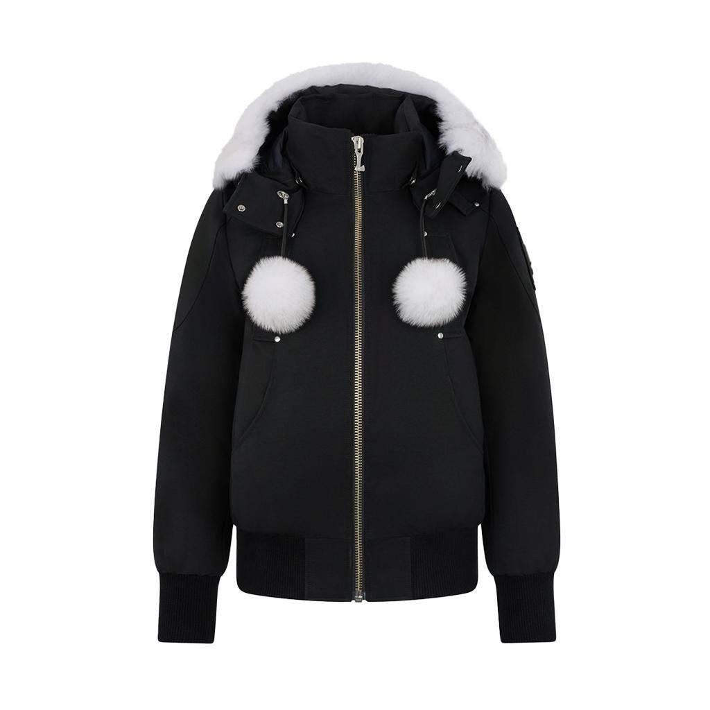 Moose Knuckles] Women's Debbie Bomber in Black/ Natural Shearling