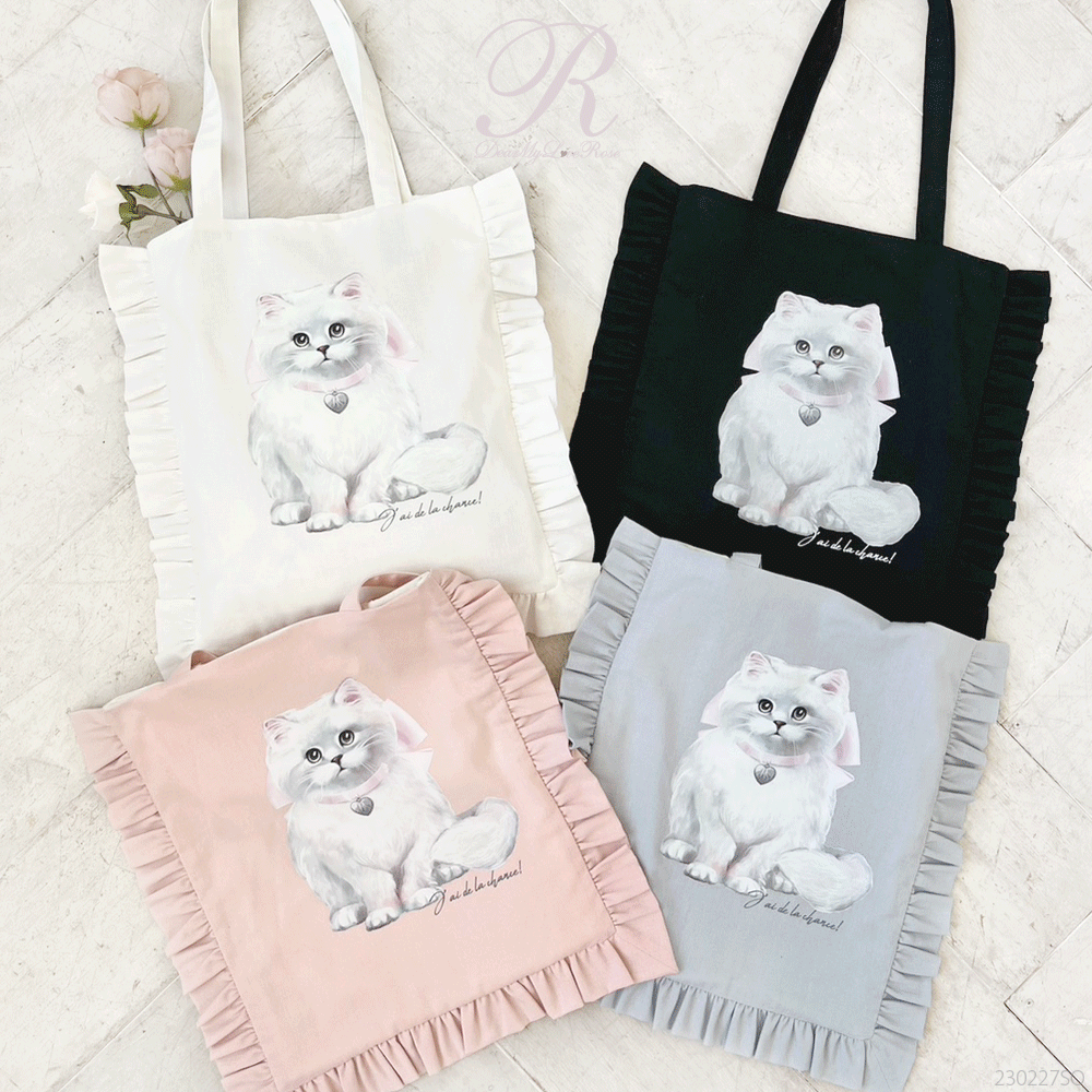 おすまし猫ちゃんフリルトートバッグ – レディースファッション通販の