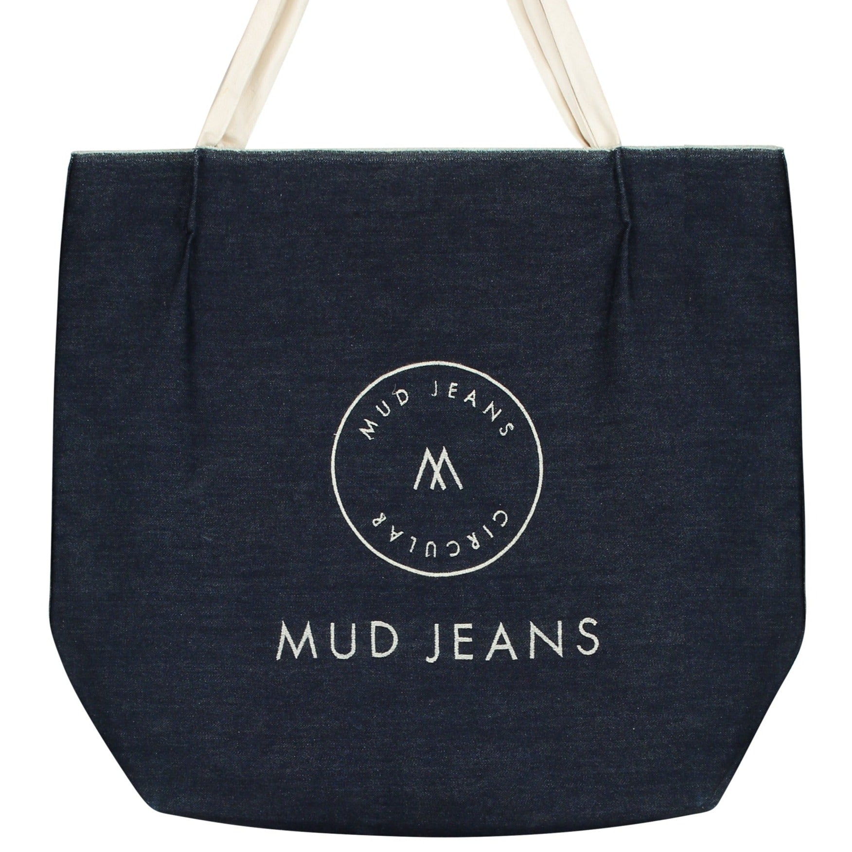 ヴィーガン ダークウォッシュデニム スリップポケット付き ロゴ刺繍