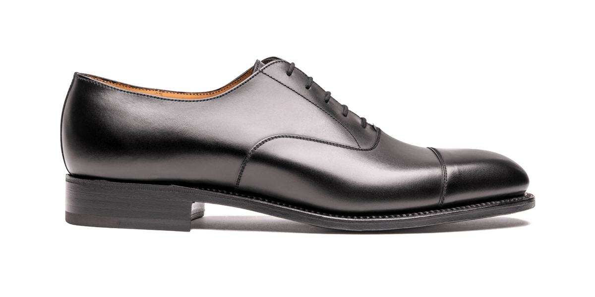 Men's Cap Toe Oxford ShoeBlack Leather – J.M. Weston