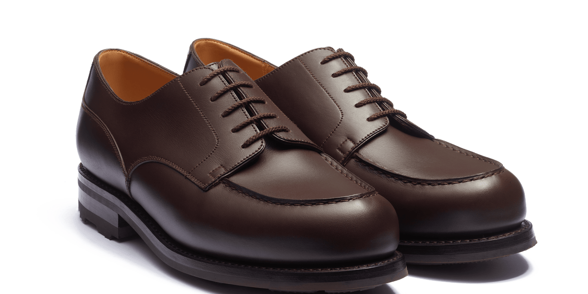 Men's Dark Brown Leather Golf Derby – J.M. Weston