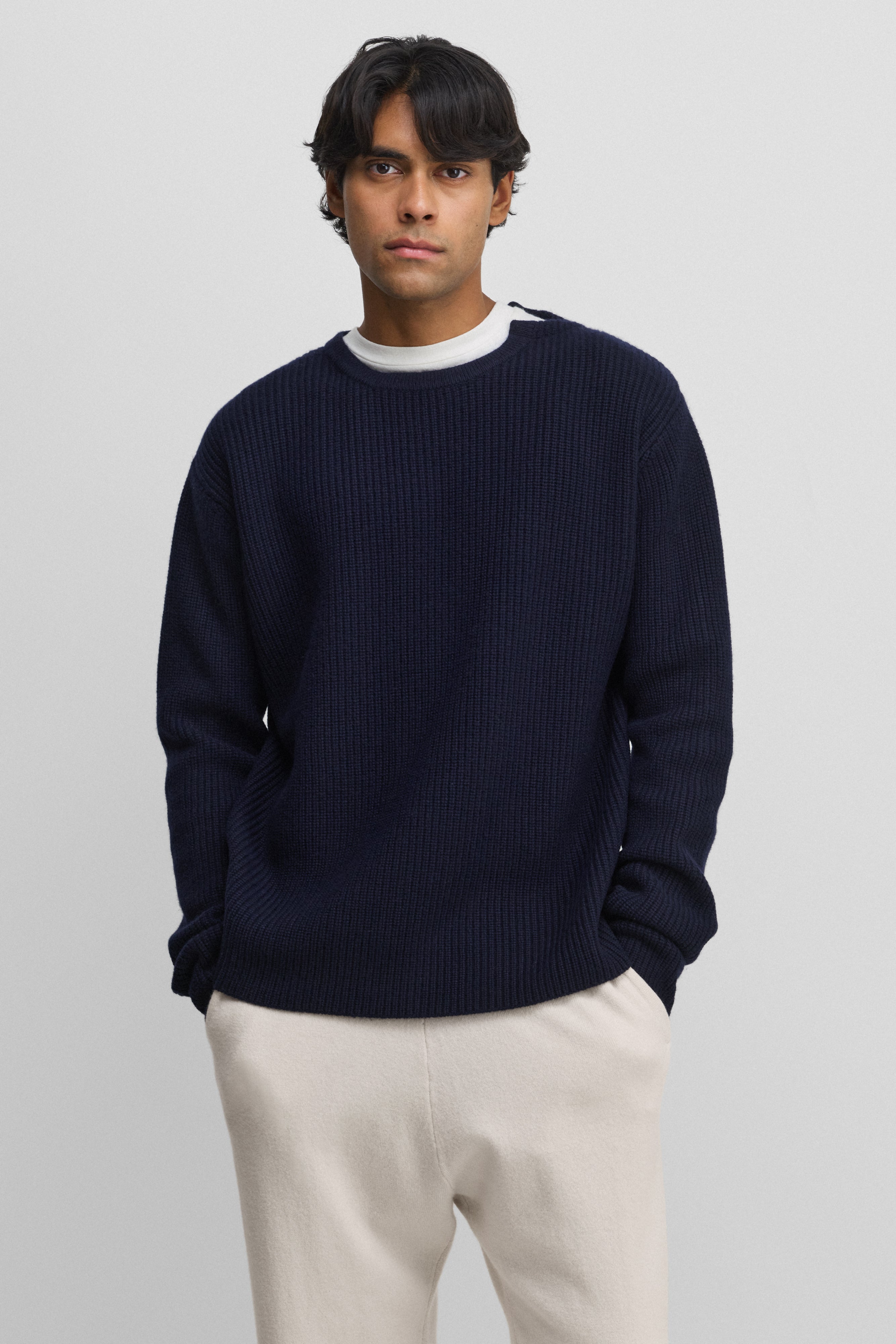 extreme cashmere crew sweater ribbed pure – 356 you – extreme