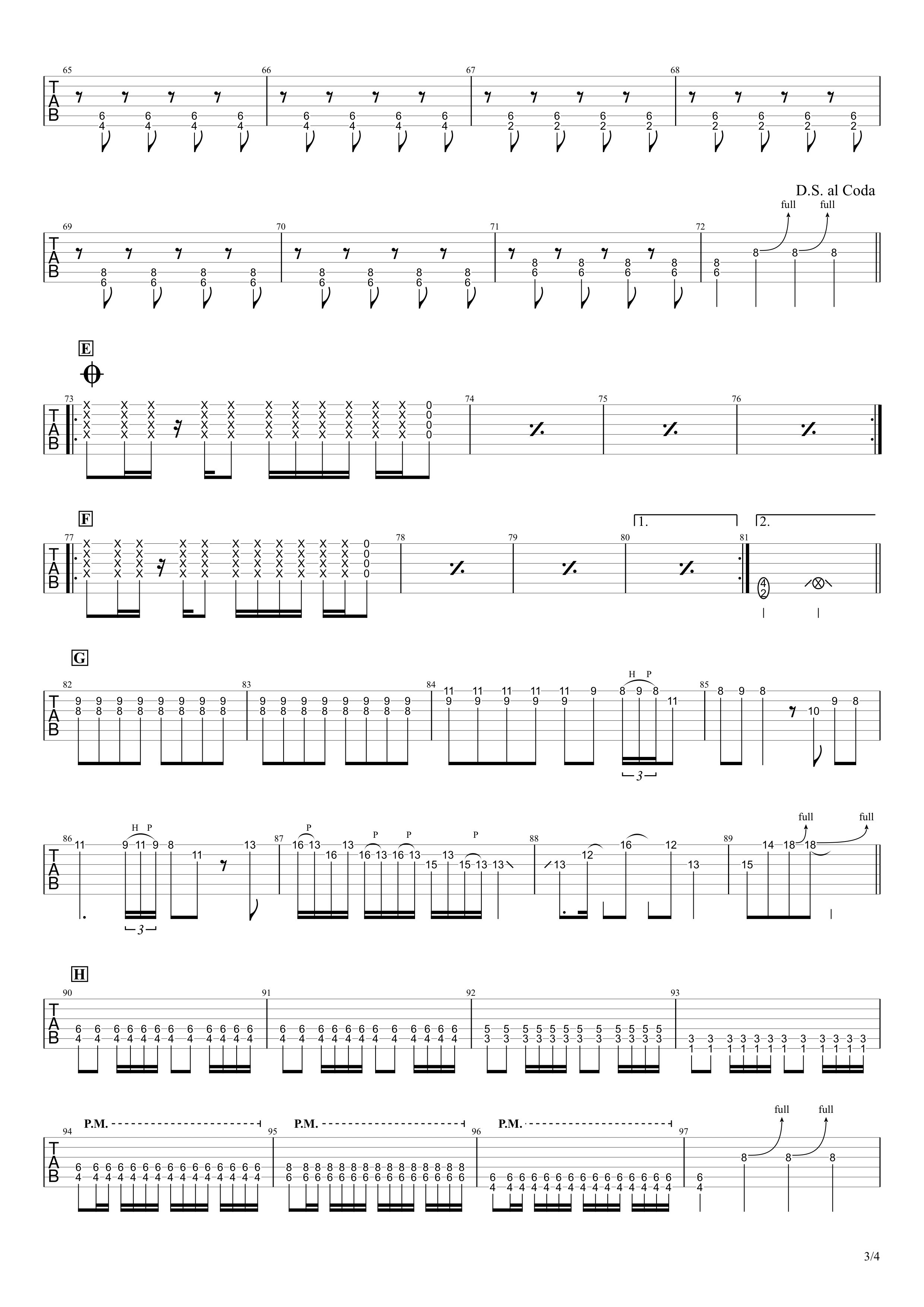 無料TAB譜フル】READY STEDAY GO／L'Arc~en~Ciel｜ギタータブ譜スコア