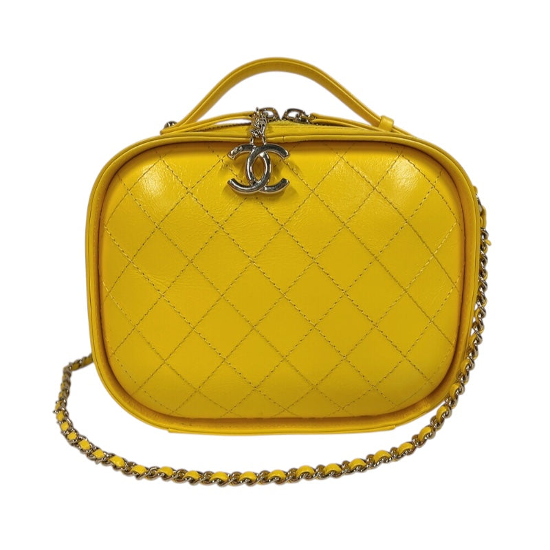 シャネル CHANEL クロスボディショルダーバック イエロー ゴールド金具