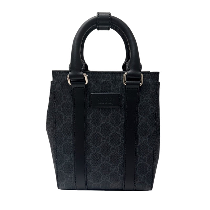 グッチ GUCCI GGスプリーム ミニバッグ ブラック PVC キャンバス