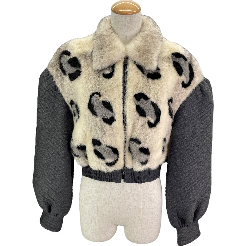 フェンディ FENDI レオパードミンクファージャケット FNE60I ホワイト