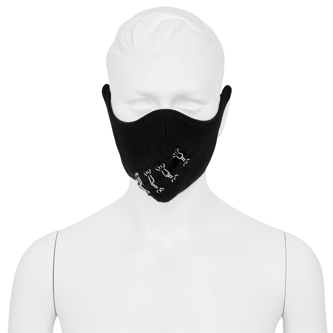 MASK WITH HOOK BLACK - Yohji Yamamoto POUR HOMME(ヨウジ ヤマモト
