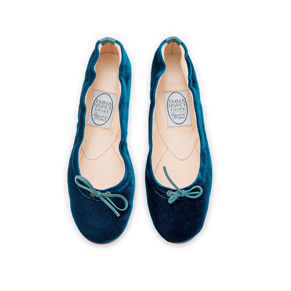 Elasticated Ballet - Petrol Velvet – Emma Hope shop