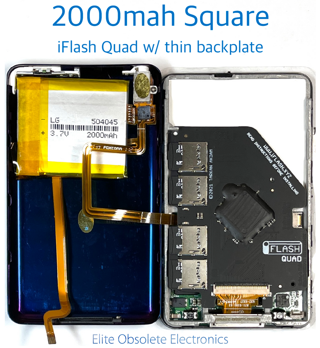 2000mah 'Square' Model Extended Capacity Lithium-Ion Polymer