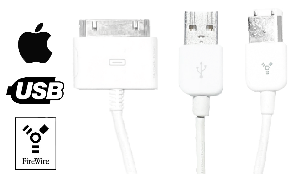 Original Apple USB 2.0 & FireWire 400 'Y' Split to 30-Pin Squeeze