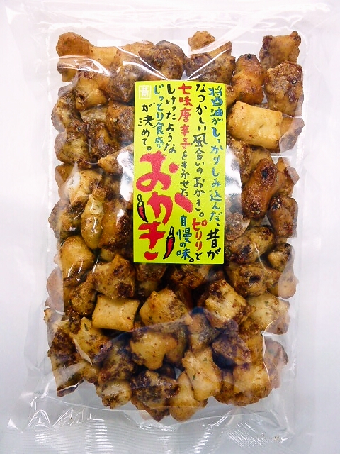 大人気！ころ助七味唐辛子。 おかきの工場直売！てづくりおかきの工場