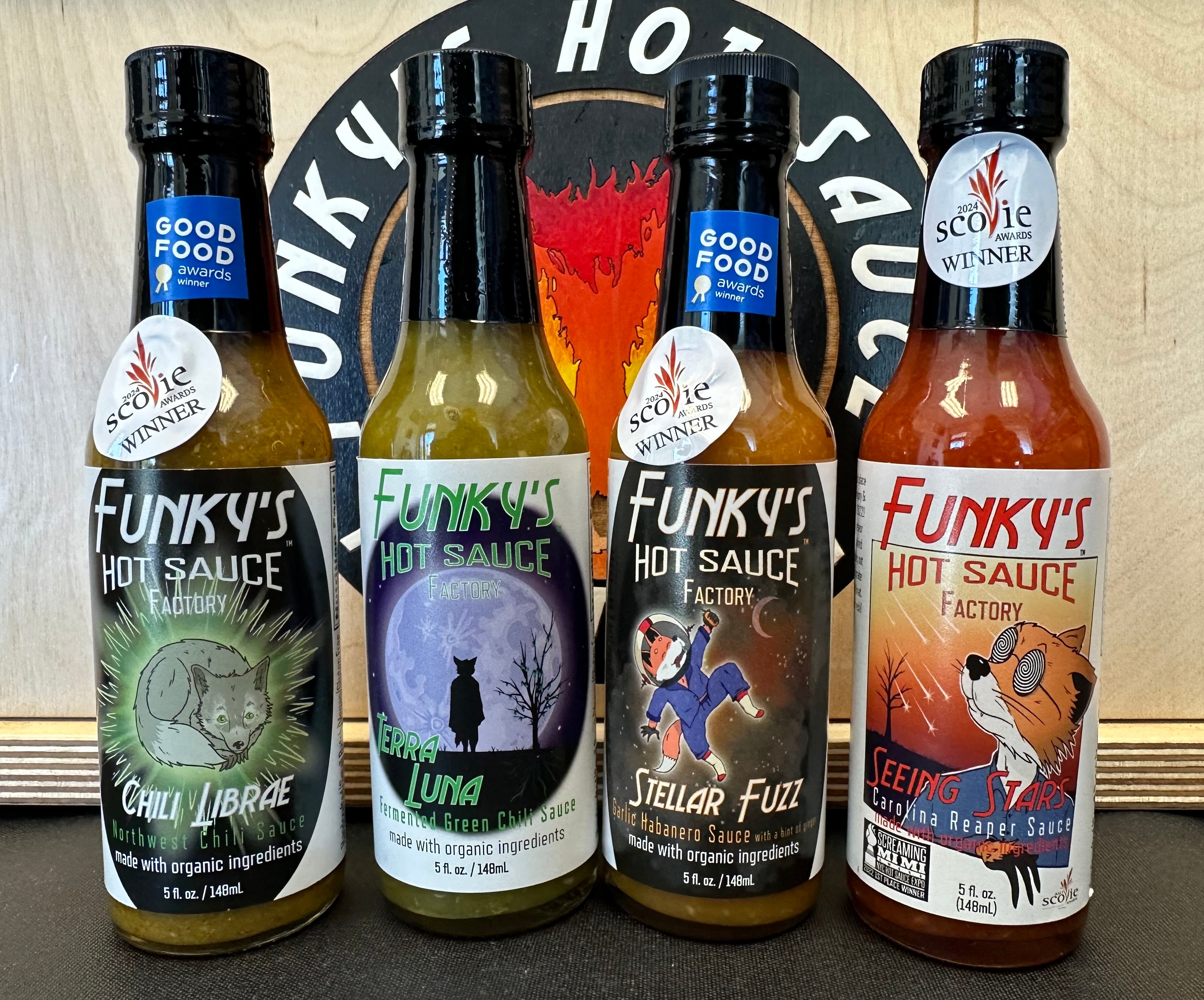 Funky's Award Winners 4-pack – Funky's Hot Sauce Factory
