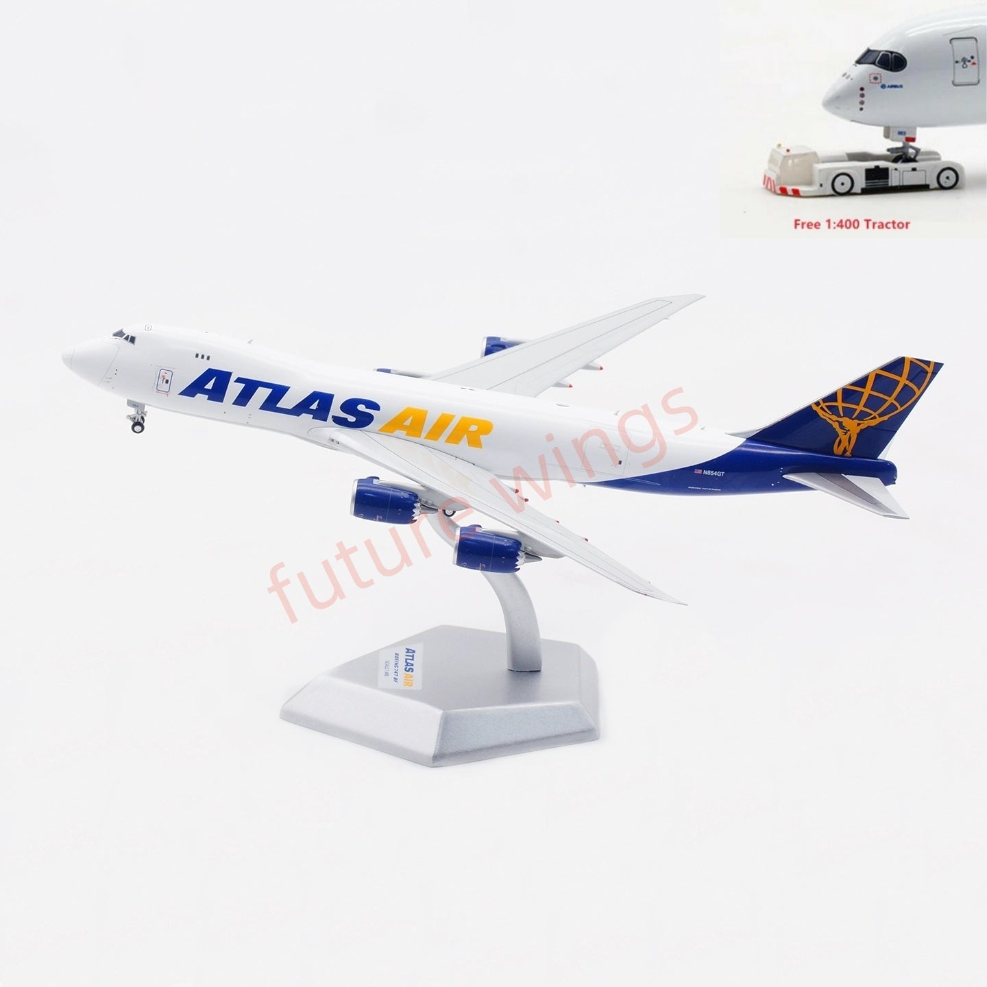 1:400 HX Models Atlas Air B747-8F N854GT Aircraft Model Free
