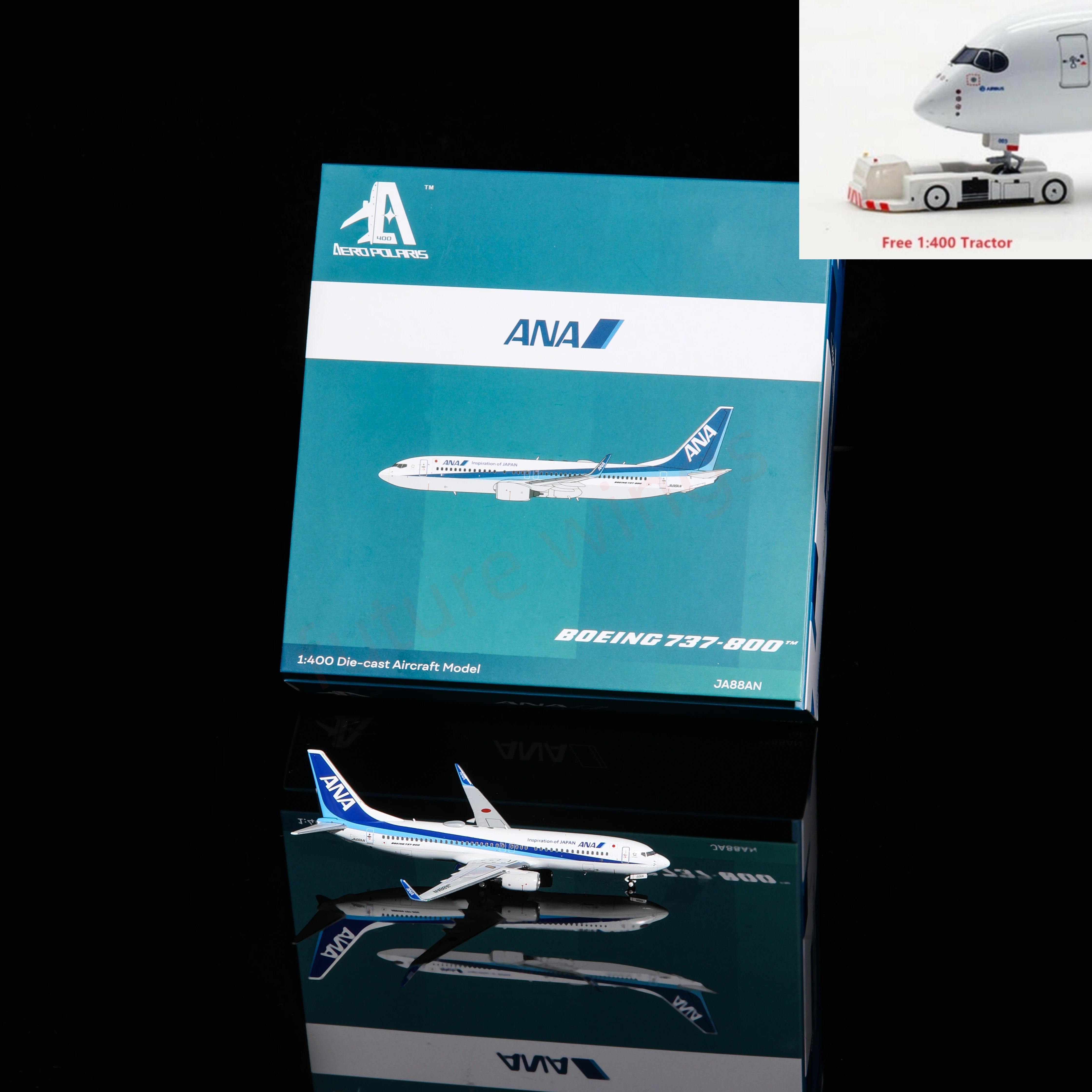 1:400 AeroPolaris ANA B737-800 JA88AN Aircraft Model+Free Tractor