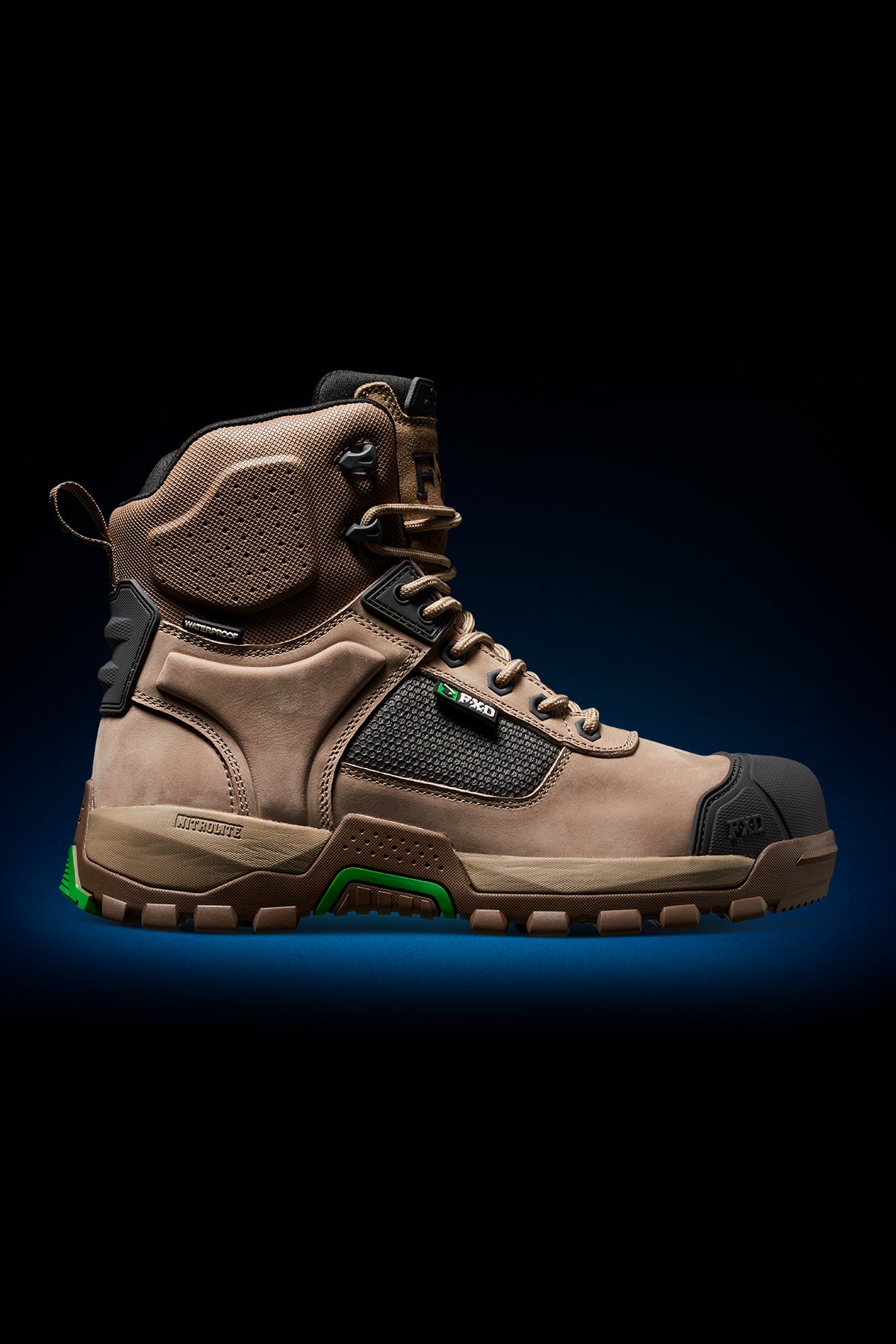FXD WB-1WP High Cut Waterproof Composite Toe Work Boots - Stone