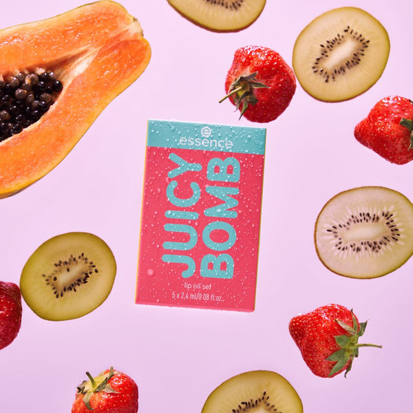 Essence Juicy Bomb Lip Oil Set (5 x 2.4ml) | False Eyelashes