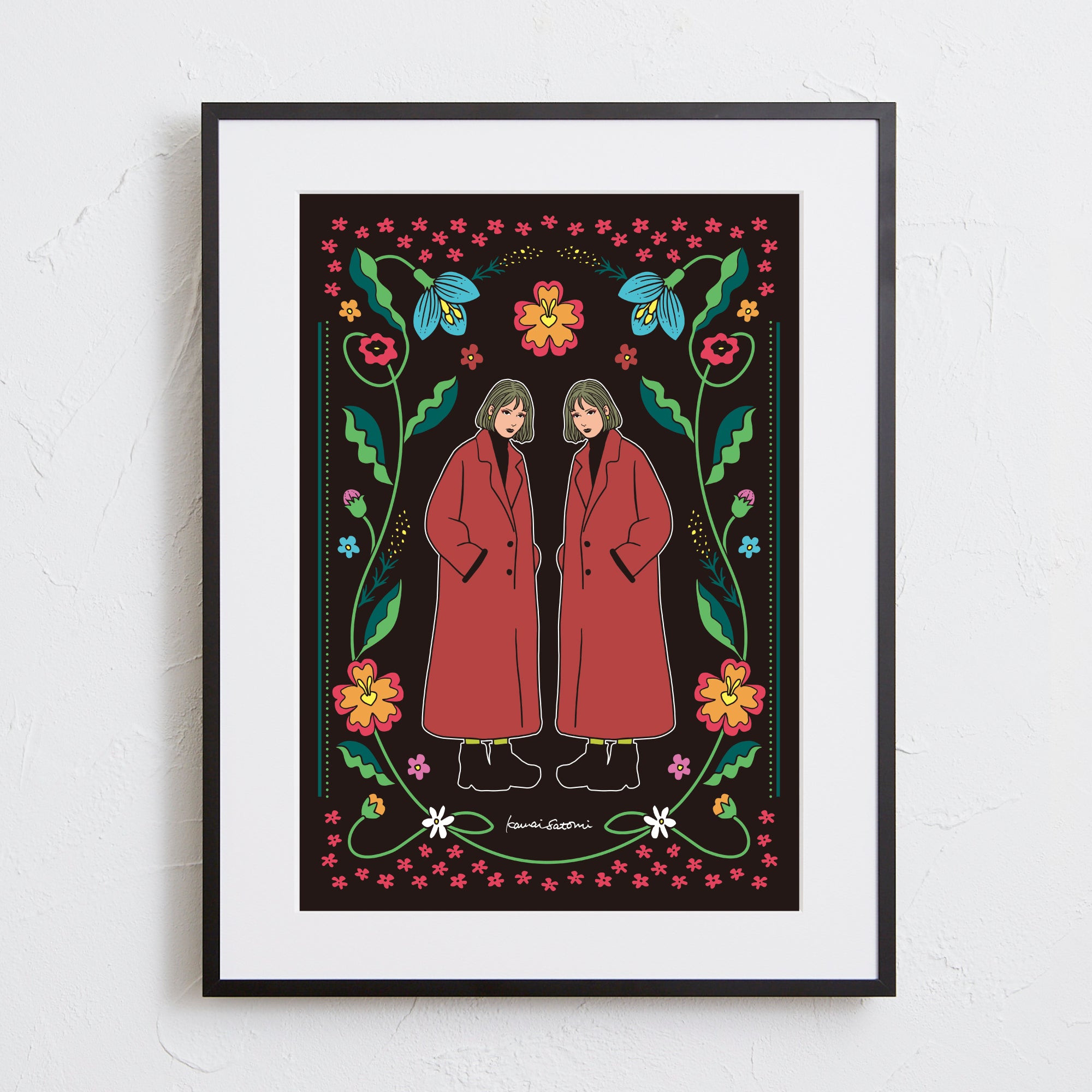 花柄模様とモード感が魅力のアートポスター『OHANA』｜レトロポップ