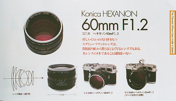 Konica Fast Lenses: M-Hexanon 50mm f1.2 and 60mm f1.2