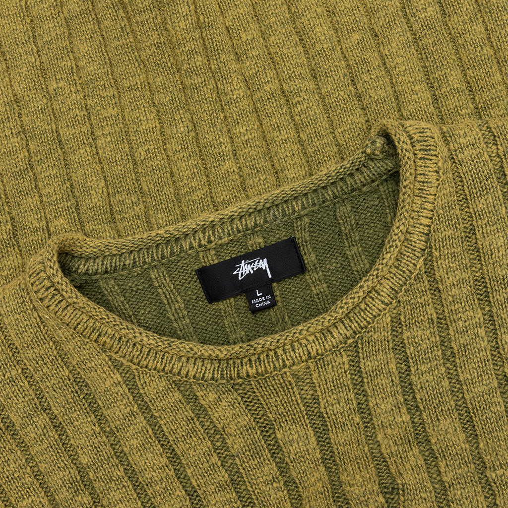 Cotton Slub Rib Crew - Green – Feature