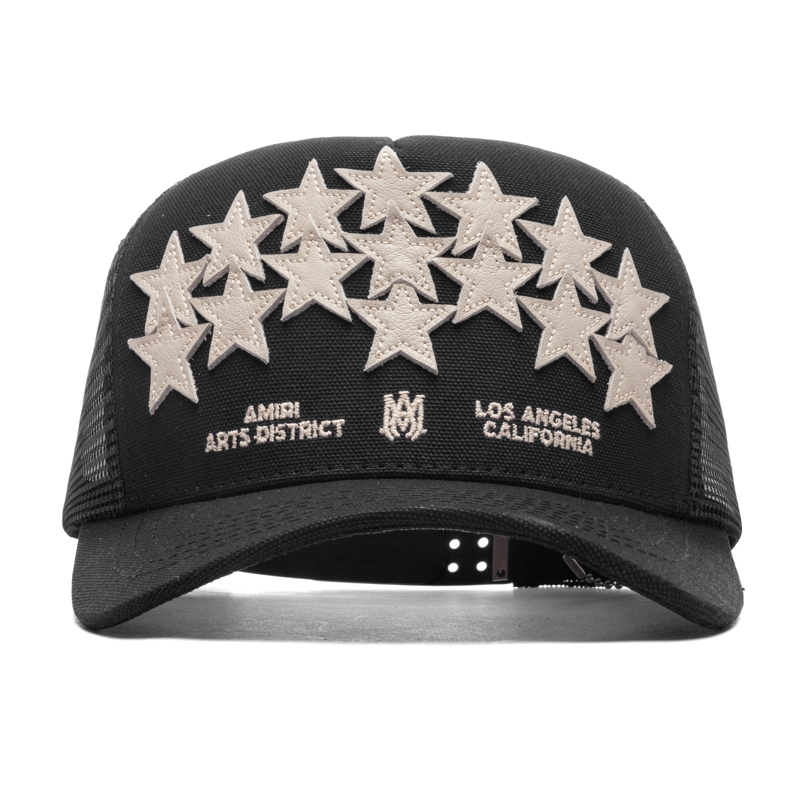 Amiri Leather Star Trucker Hat - Black - Amiri Hat – Feature