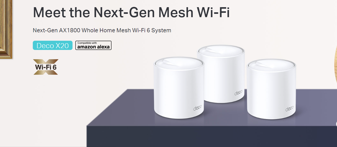 Tp-Link DECO X20 (3-PACK) AX1800 Whole Home Mesh Wi-Fi 6 System