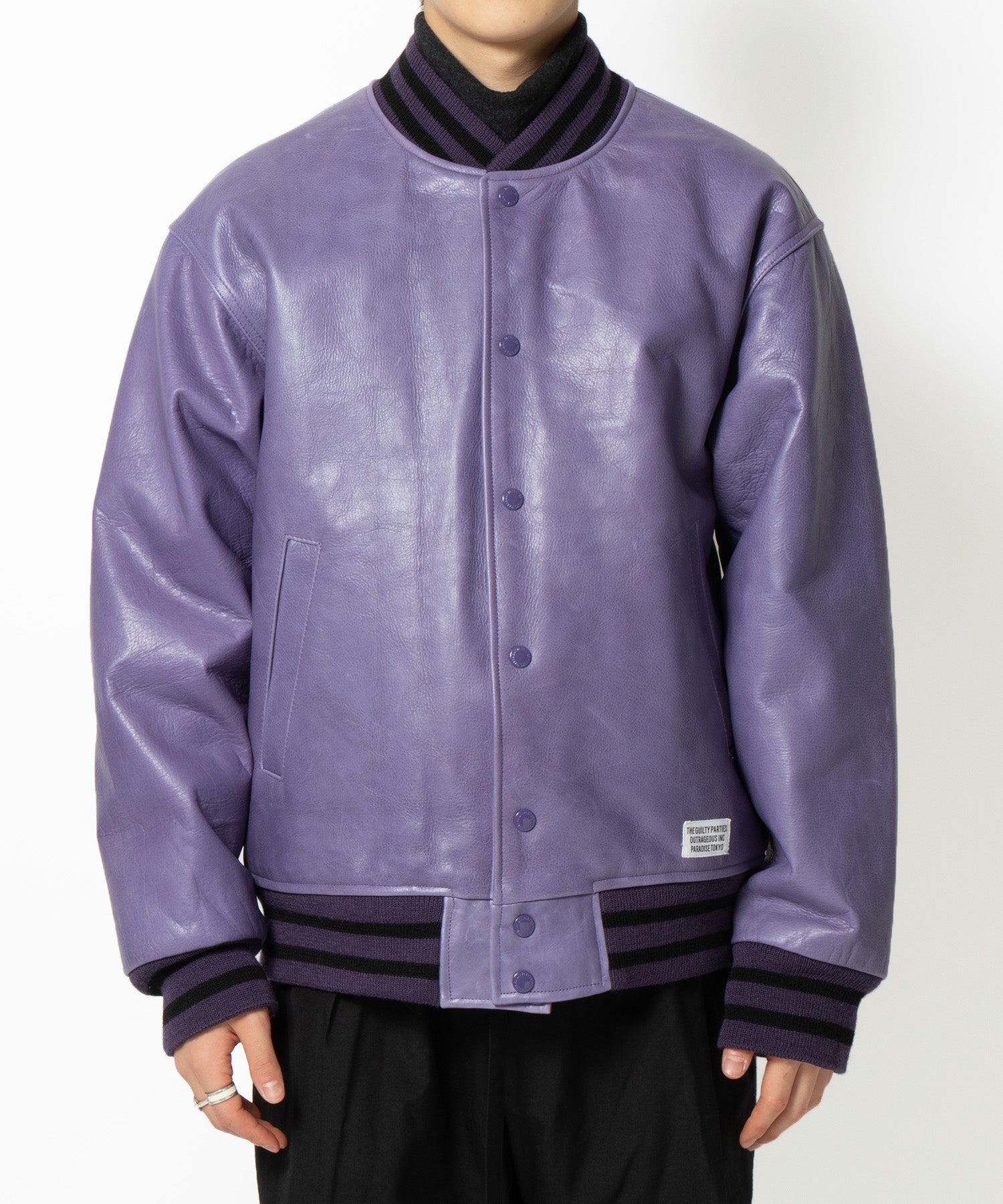 LEATHER VARSITY JACKET - WACKO MARIA (ワコマリア) - outer