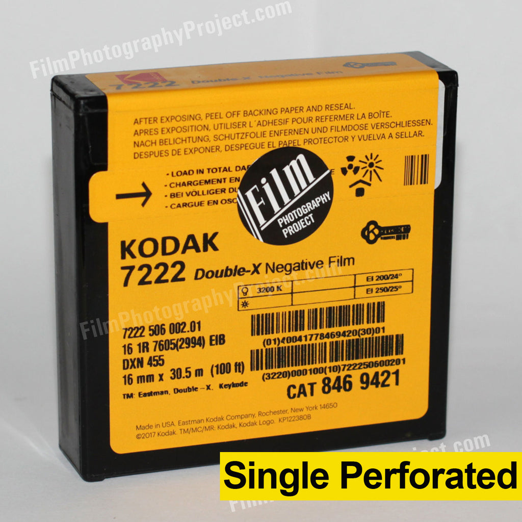 16mm Film - Single Perf - Kodak Double-X 7222 - 100 ft – Film