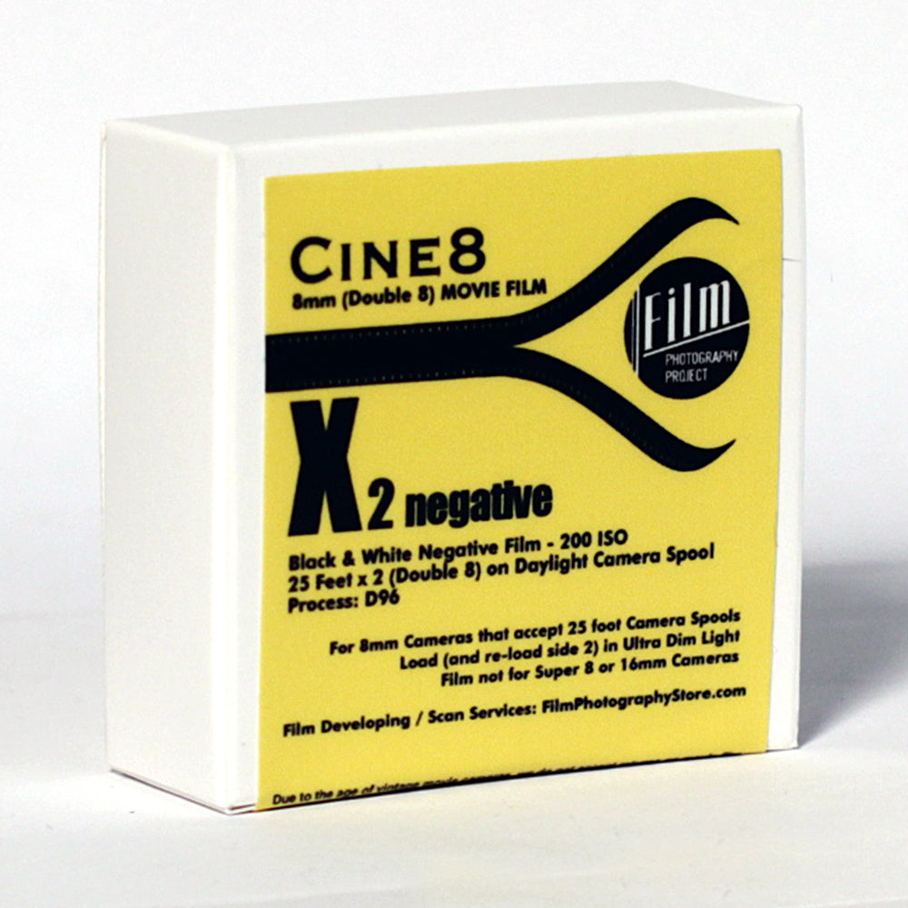 Double 8 Film - Cine8 X2 Eastman Double-X BW Negative 200 ISO (25