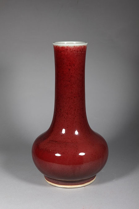 郎窑红釉长颈瓶清康熙_观复博物馆