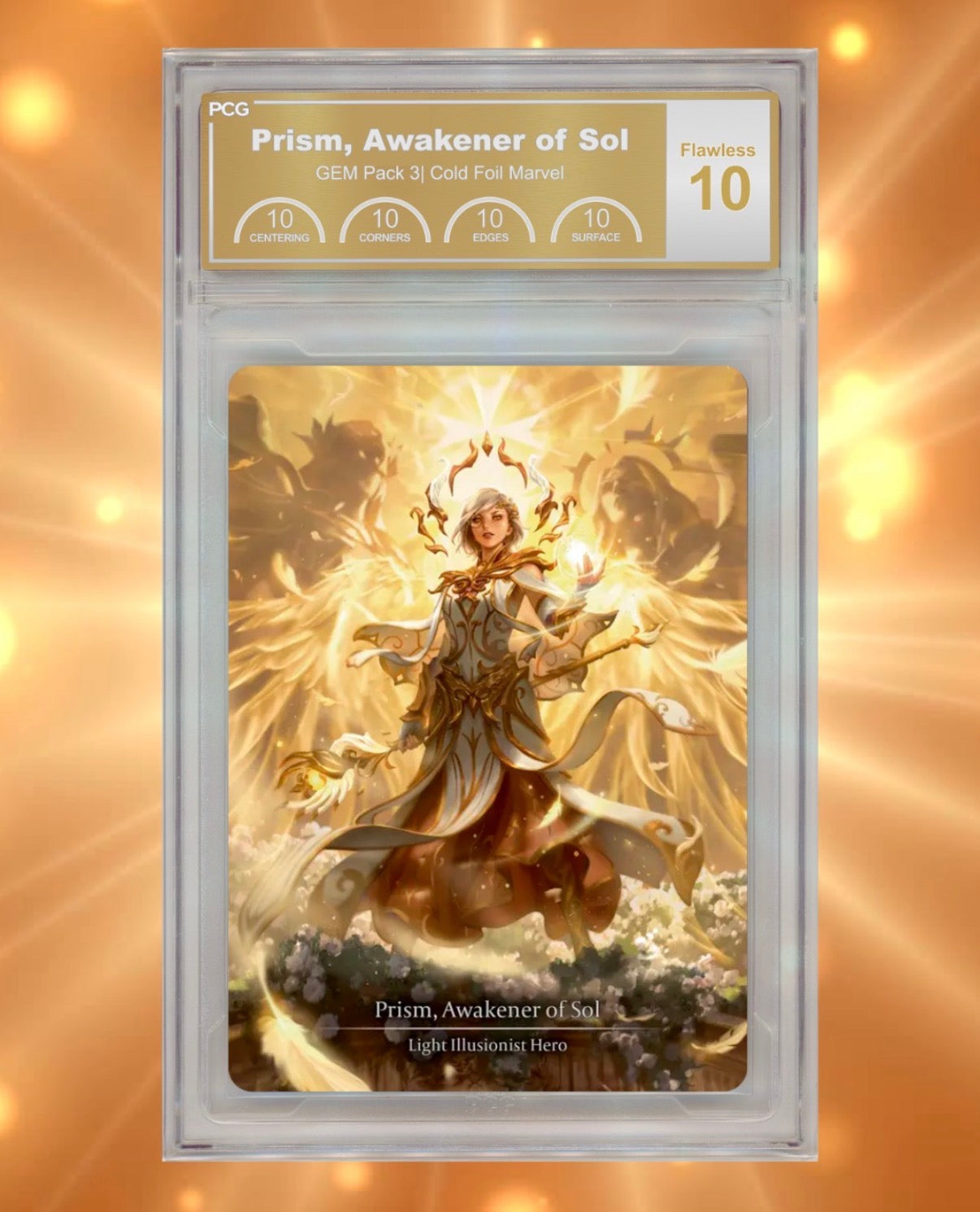 Prism, Awakener of Sol Marvel Graded FLAWLESS 10 PCG – Fluke & Box