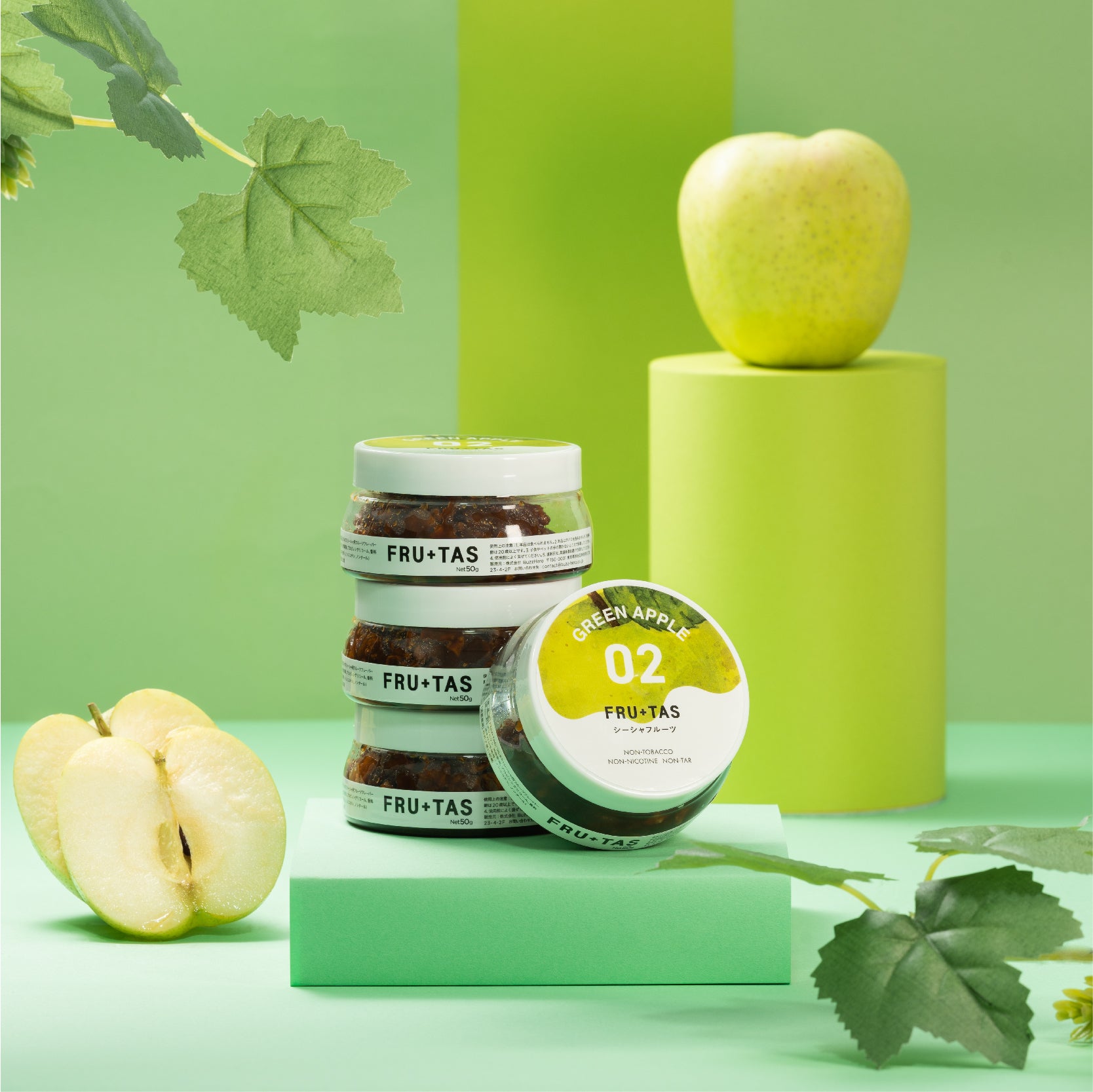 GREEN APPLE（青りんご）FRU+TAS ノンニコチンシーシャフレーバー