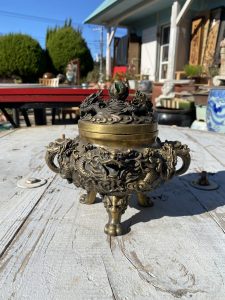 金工龍紋香炉 | アンティークかずさ