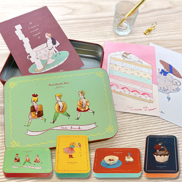 くらはしれい 缶入りポストカード [全4色] 学研ステイフル D09508