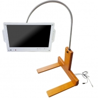 介護ベッド用テレビ「アーチ」 木製自立スタンドタイプ 13インチテレビ