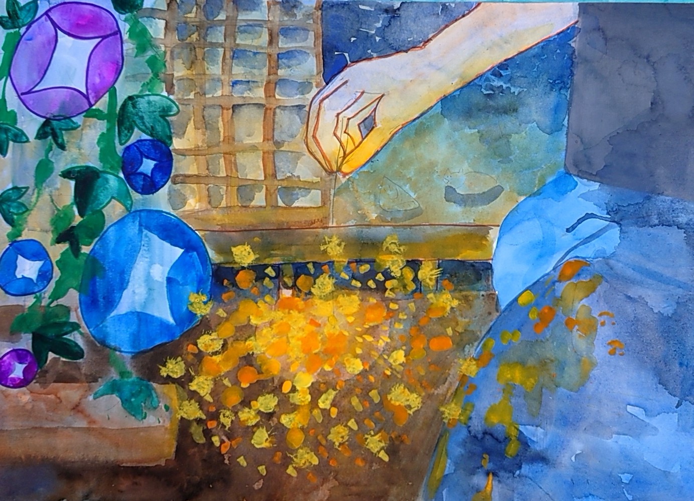 水彩画（小学3年）｜宇陀市榛原駅最寄りのアトリエ教室はアトリエ