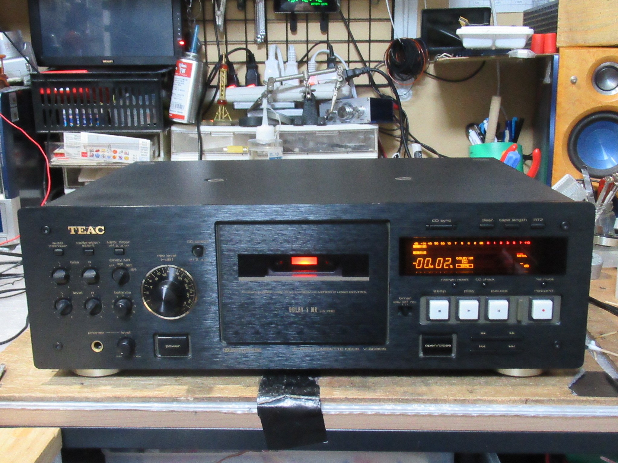 TEAC カセットデッキ V-6030S ゴールド ジャンク 電源OK TEAC カセット