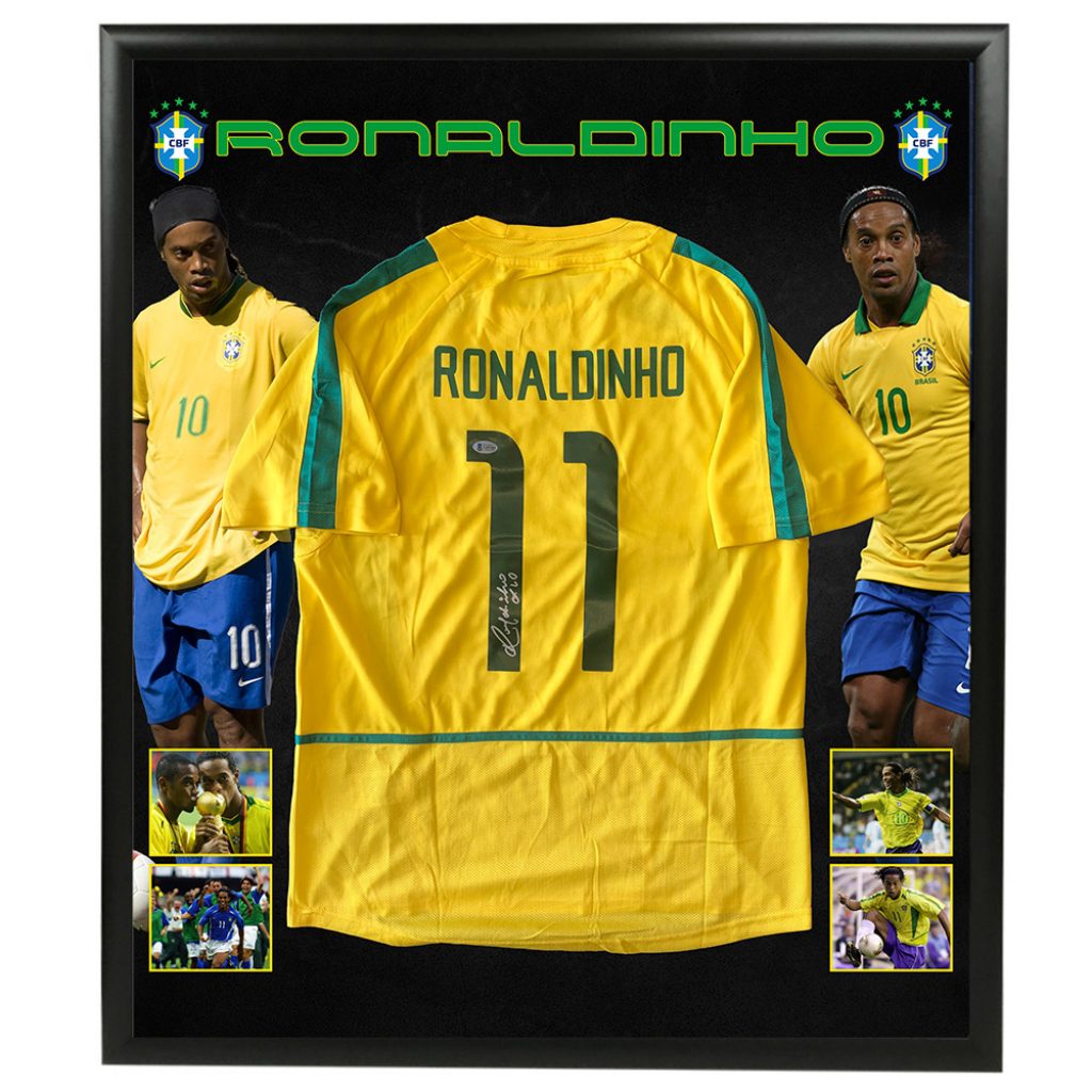 額入り】ロナウジーニョ 直筆サイン入りブラジル代表ユニフォーム