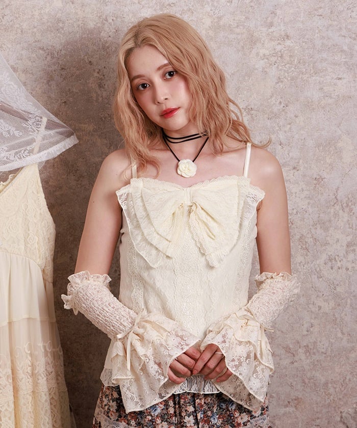 Lacy Big Ribbon Camisole (Time-limited Price) – axes femme from JAPAN