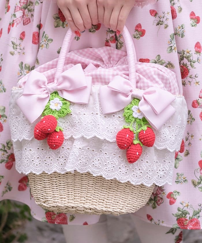 Strawberry Amigurumi Basket Bag (Made to Order) – axes femme from