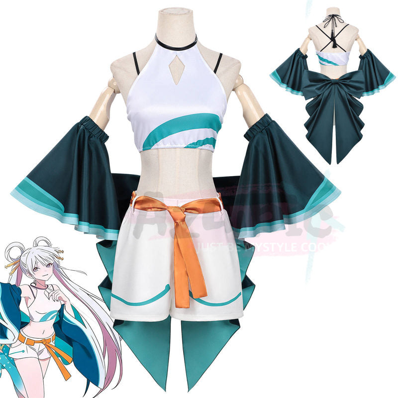 Azuiblc 超かぐや姫！ 月見ヤチヨ コスプレ衣装 豪華生地フルセット