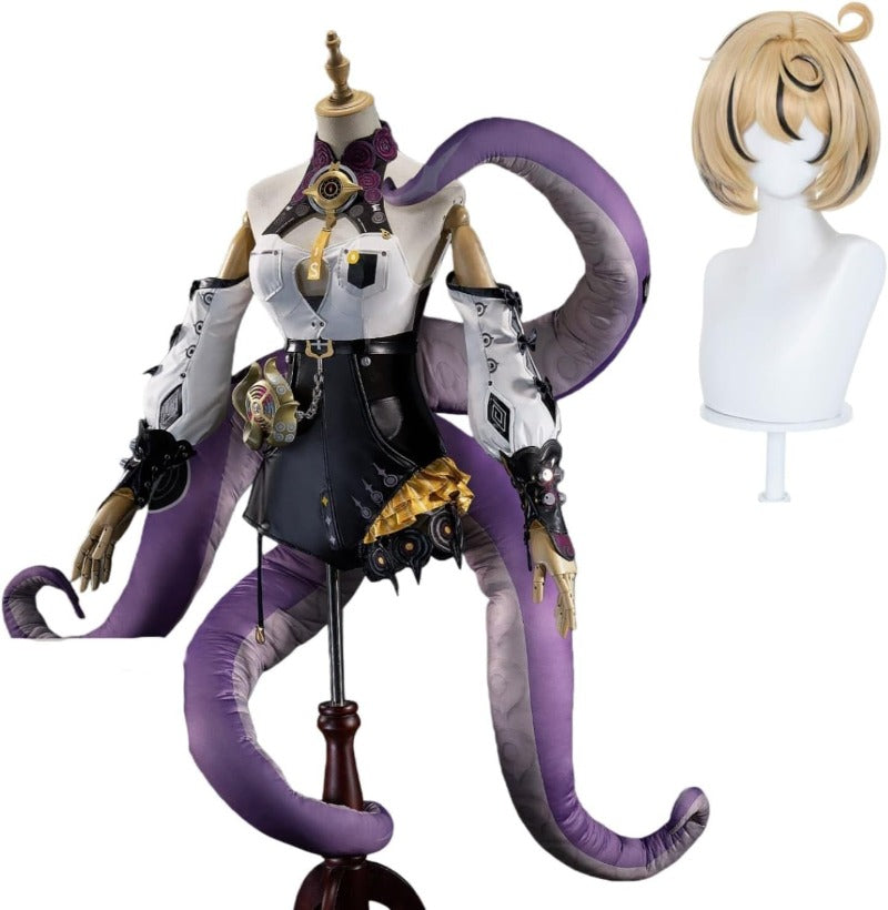 Azuiblc ゼンゼロ イドリー コスプレ衣装 ウィッグ付き 章魚娘 怪啖屋