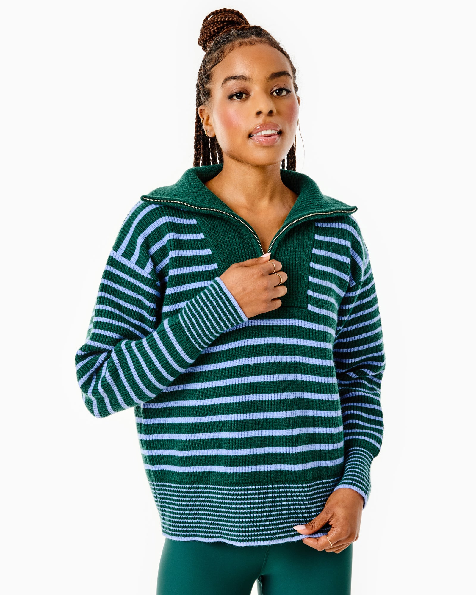 Rib Knit Griffin Quarter Zip Sweater – Addison Bay®