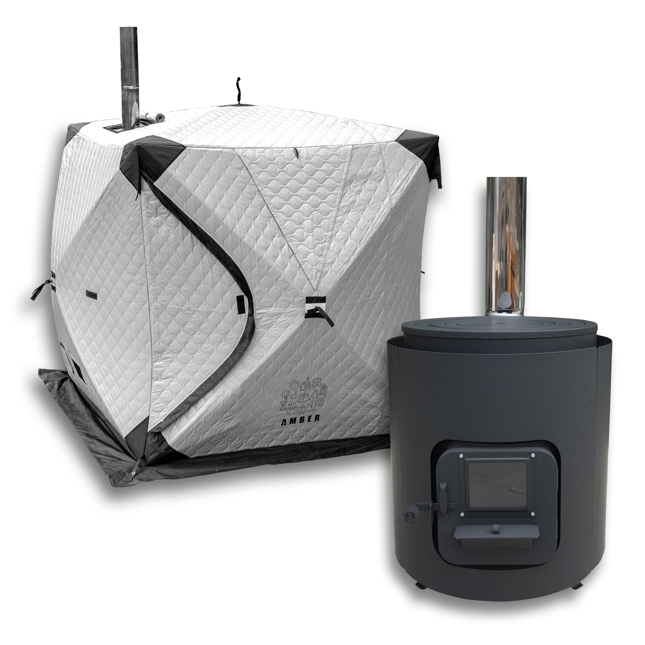 AMBERテント型サウナtotonoi2＋ホンマ製作所別注薪ストーブ「AMBER