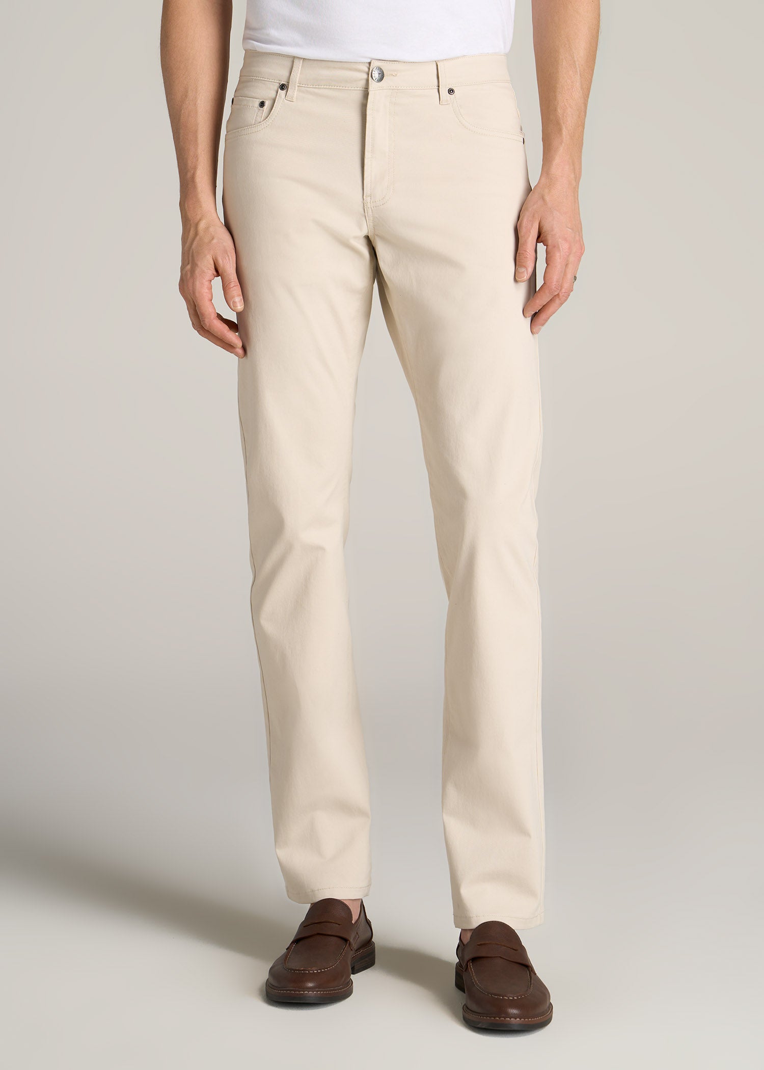 Men's Tall Carman Tapered Fit Five Pocket Pant Soft Beige