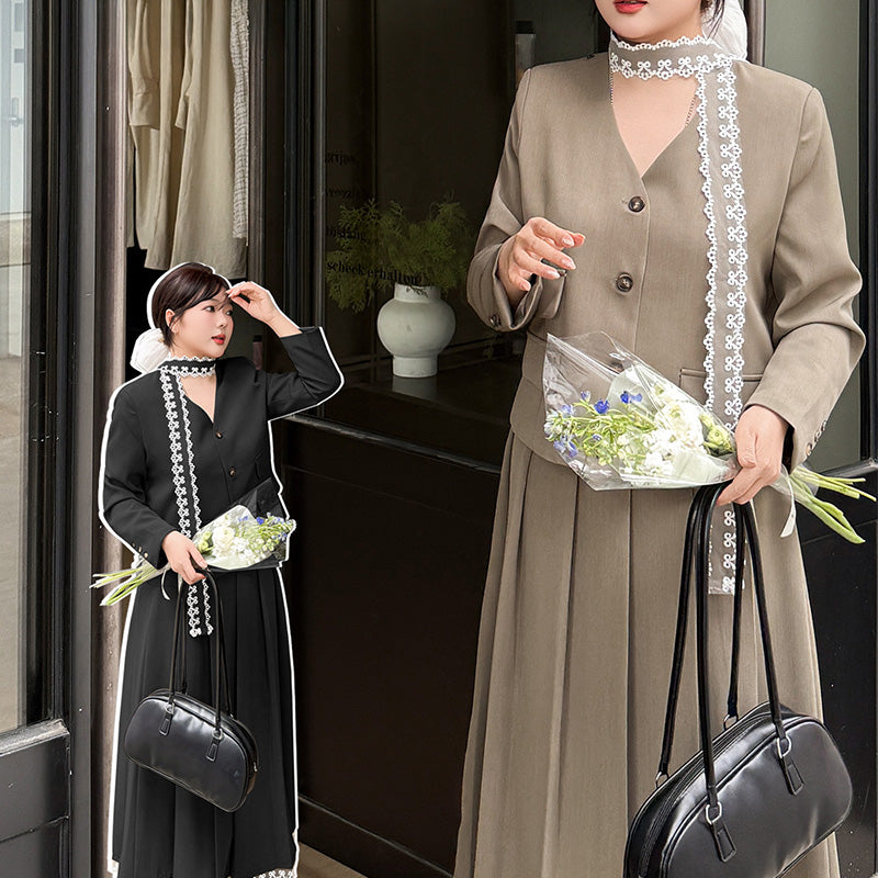 大きいサイズ レディース｜レースタイ付きエレガント・クラシカル