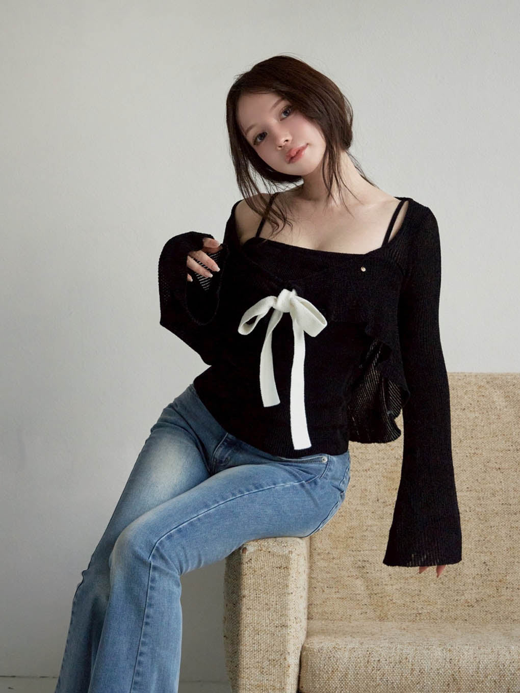 ANDMARY】Emma knit flare cardigan set