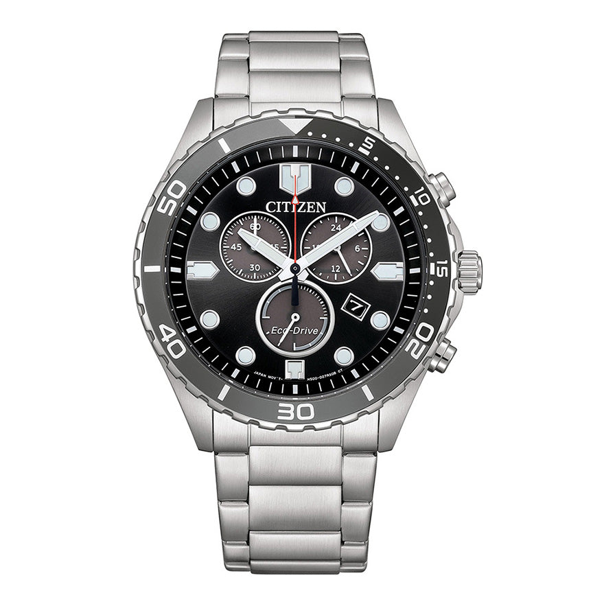 Citizen Eco-Drive Sport Casual Black Dial Chronograph Watch